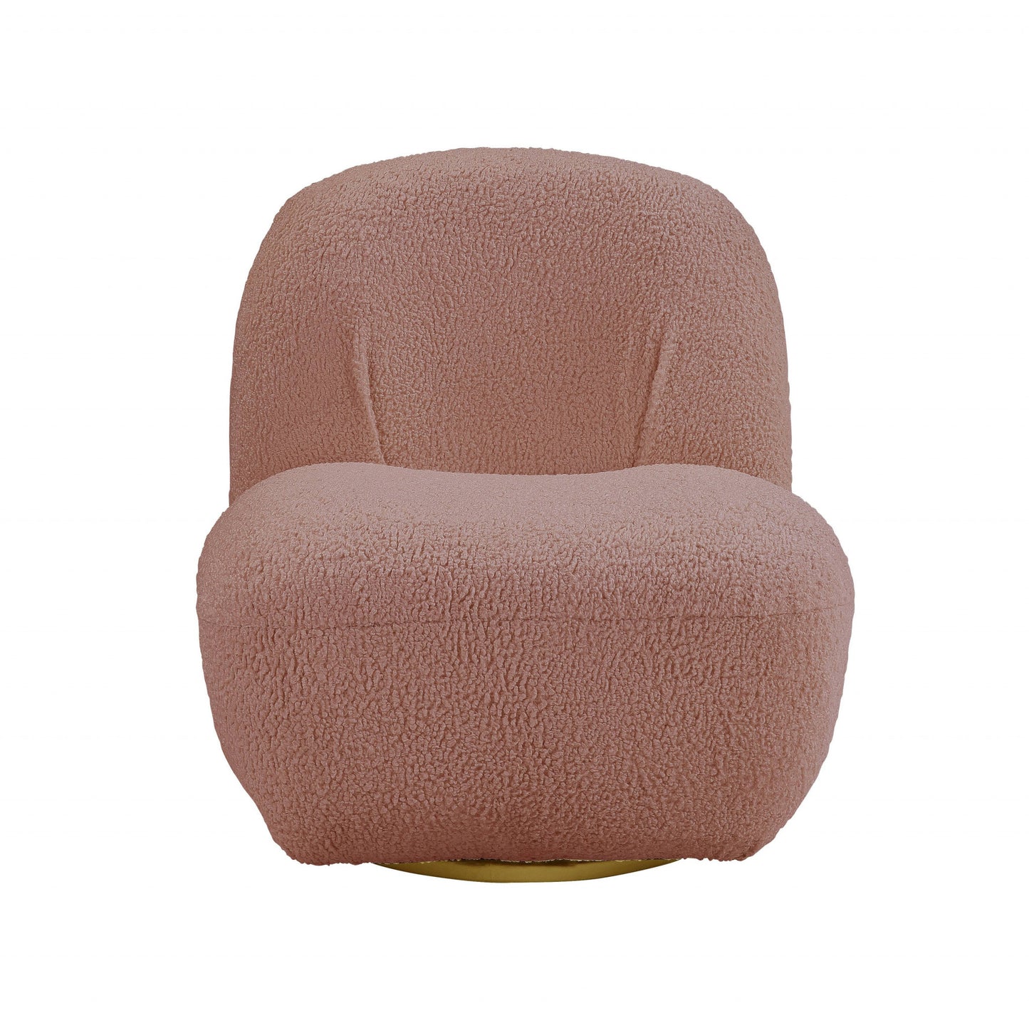 32" Pink Sherpa Solid Color Swivel Slipper Chair By Homeroots | Armchairs | Modishstore