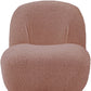 32" Pink Sherpa Solid Color Swivel Slipper Chair By Homeroots | Armchairs | Modishstore - 3