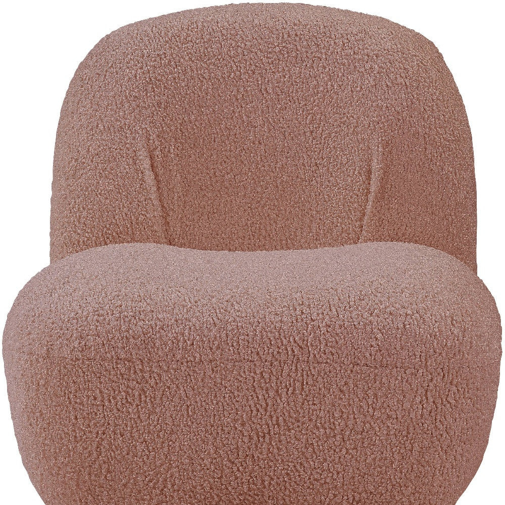 32" Pink Sherpa Solid Color Swivel Slipper Chair By Homeroots | Armchairs | Modishstore - 3