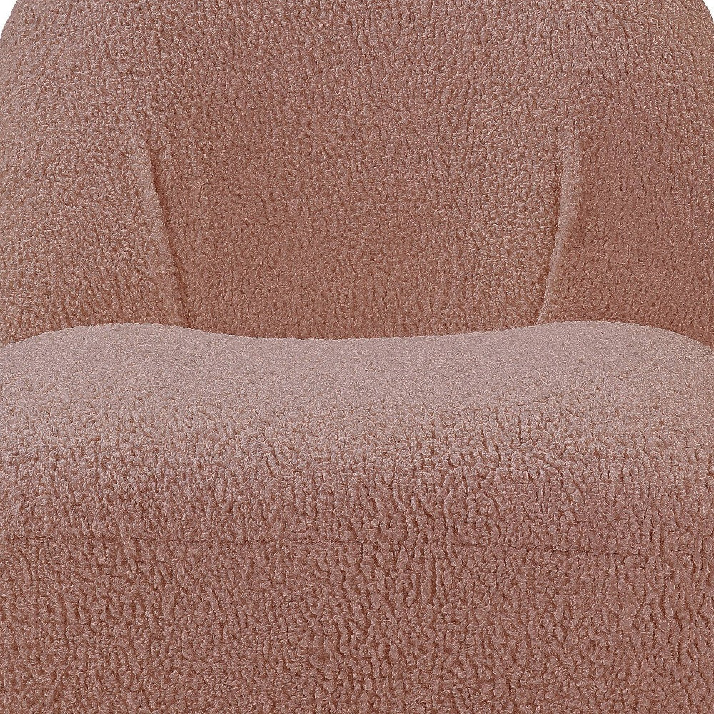 32" Pink Sherpa Solid Color Swivel Slipper Chair By Homeroots
