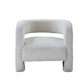 32" White Sherpa Solid Color Barrel Chair By Homeroots
