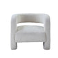 32" White Sherpa Solid Color Barrel Chair By Homeroots | Armchairs | Modishstore - 2