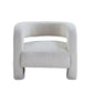 32" White Sherpa Solid Color Barrel Chair By Homeroots | Armchairs | Modishstore