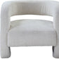 32" White Sherpa Solid Color Barrel Chair By Homeroots | Armchairs | Modishstore - 4