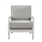 35" Gray Linen And Light Oak Solid Color Club Chair By Homeroots