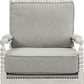 35" Gray Linen And Light Oak Solid Color Club Chair By Homeroots | Armchairs | Modishstore - 4