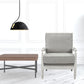 35" Gray Linen And Light Oak Solid Color Club Chair By Homeroots | Armchairs | Modishstore - 3