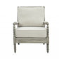 35" Beige Linen And Gray Oak Solid Color Club Chair By Homeroots