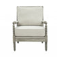 35" Beige Linen And Gray Oak Solid Color Club Chair By Homeroots | Armchairs | Modishstore - 2