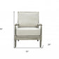35" Beige Linen And Gray Oak Solid Color Club Chair By Homeroots | Armchairs | Modishstore - 6