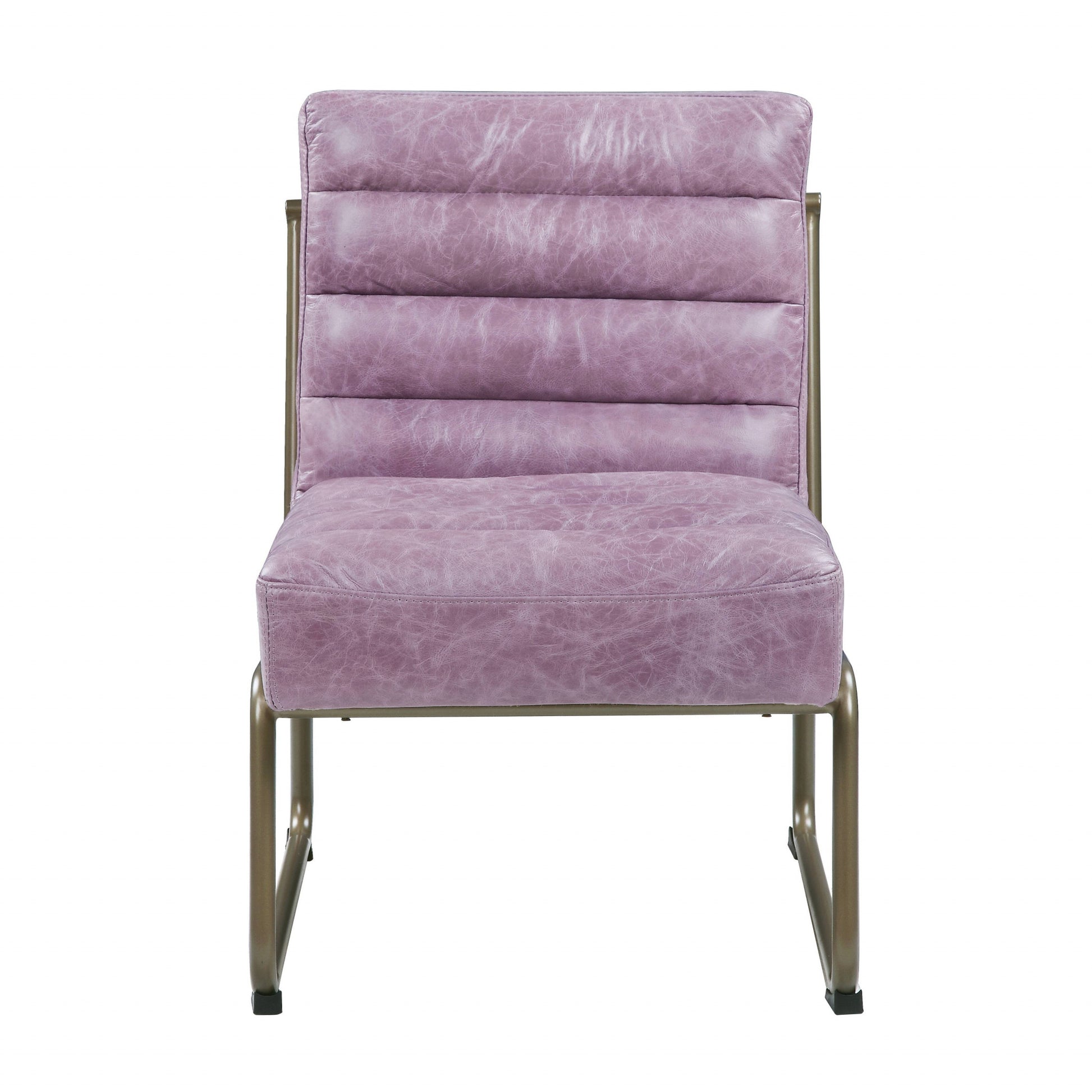 22" Top Grain Leather And Steel Ikat Side Chair By Homeroots | Armchairs | Modishstore