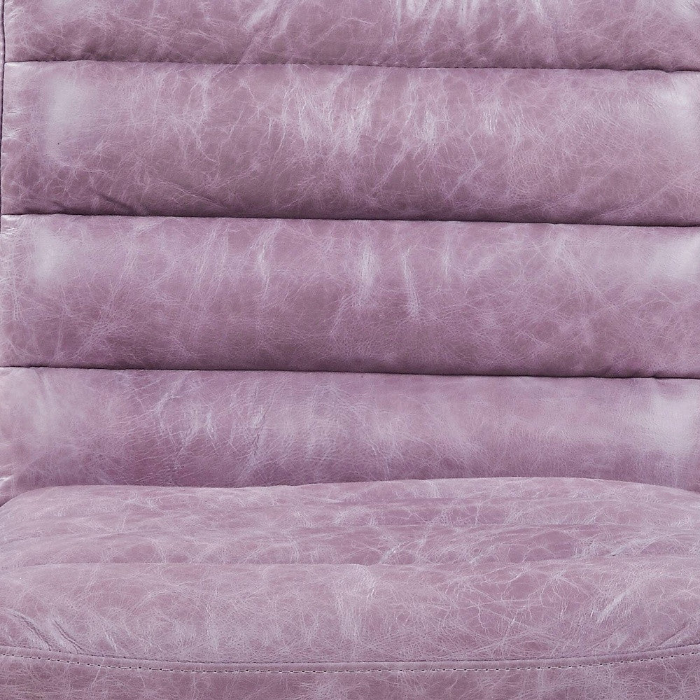 22" Top Grain Leather And Steel Ikat Side Chair By Homeroots | Armchairs | Modishstore - 5