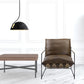 27" Brown Top Grain Leather And Steel Solid Color Lounge Chair By Homeroots | Armchairs | Modishstore - 3