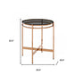 22" Rosegold And Smoke Glass Geo Round End Table By Homeroots | End Tables | Modishstore - 6