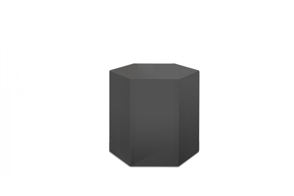 13" Grey High Gloss Manufactured Wood Hexagon End Table By Homeroots | End Tables | Modishstore - 2