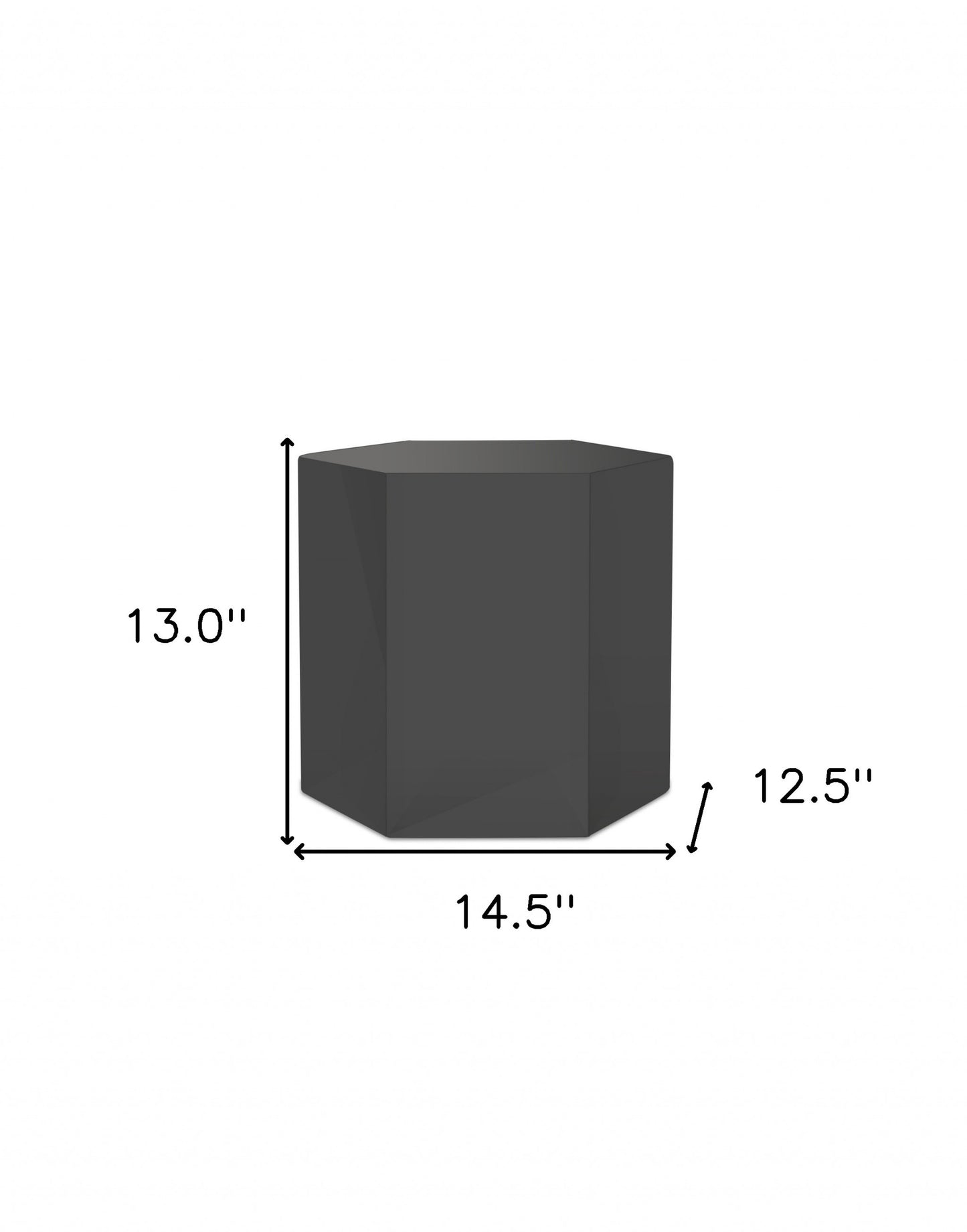 13" Grey High Gloss Manufactured Wood Hexagon End Table By Homeroots | End Tables | Modishstore - 5