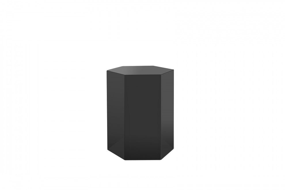 17" Grey High Gloss Manufactured Wood Hexagon End Table By Homeroots | End Tables | Modishstore - 2