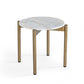 22" Gold And White Marble Round End Table By Homeroots | End Tables | Modishstore