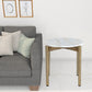22" Gold And White Marble Round End Table By Homeroots | End Tables | Modishstore - 3