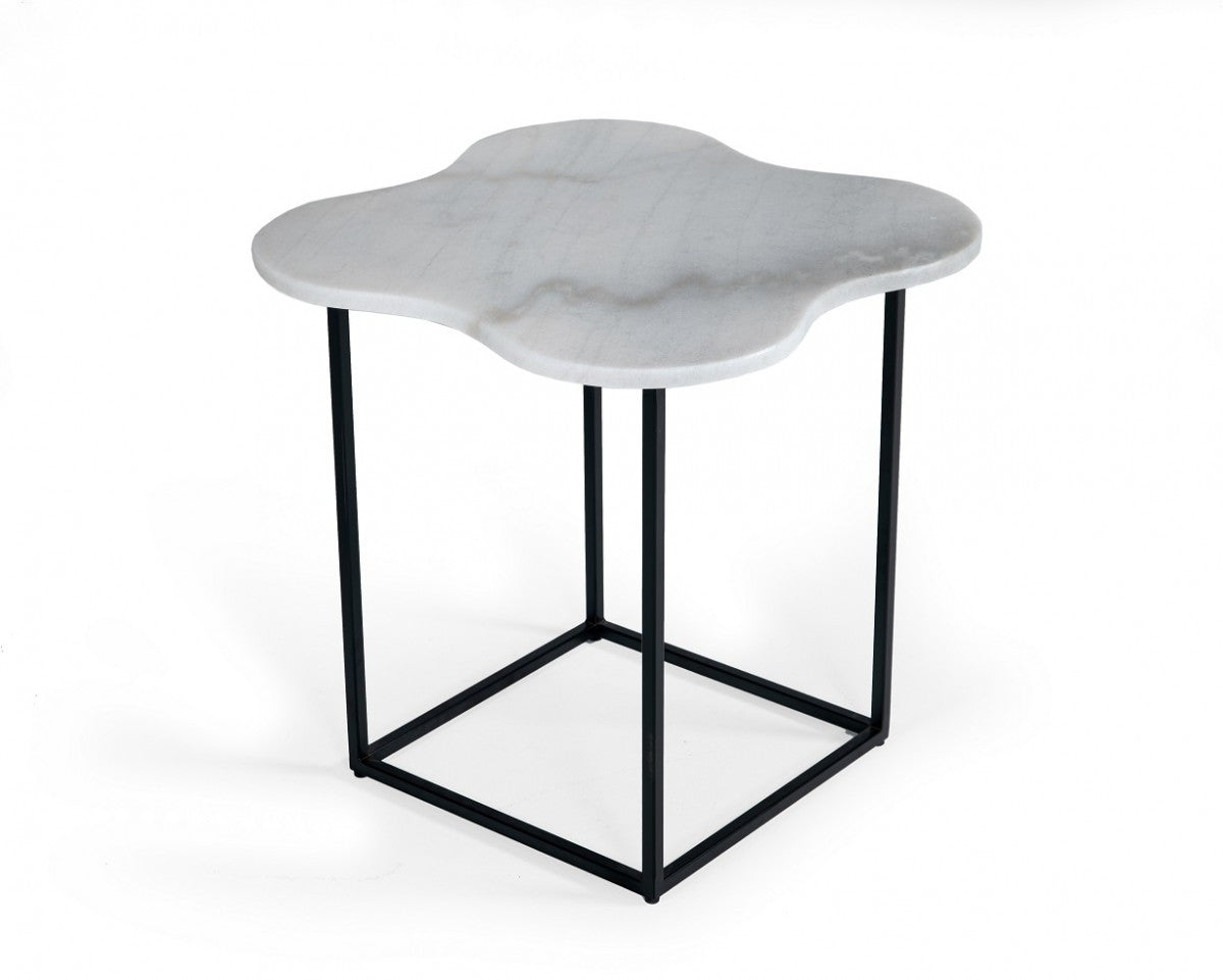 15" Black And White Marble Free Form End Table By Homeroots | End Tables | Modishstore - 2
