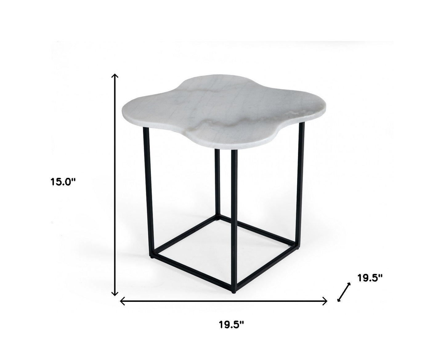 15" Black And White Marble Free Form End Table By Homeroots | End Tables | Modishstore - 5