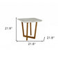 22" Walnut And White Faux Marble Square End Table By Homeroots | End Tables | Modishstore - 5