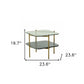 20" Gold And Clear Glass And Metal Square End Table With Shelf By Homeroots | End Tables | Modishstore - 5