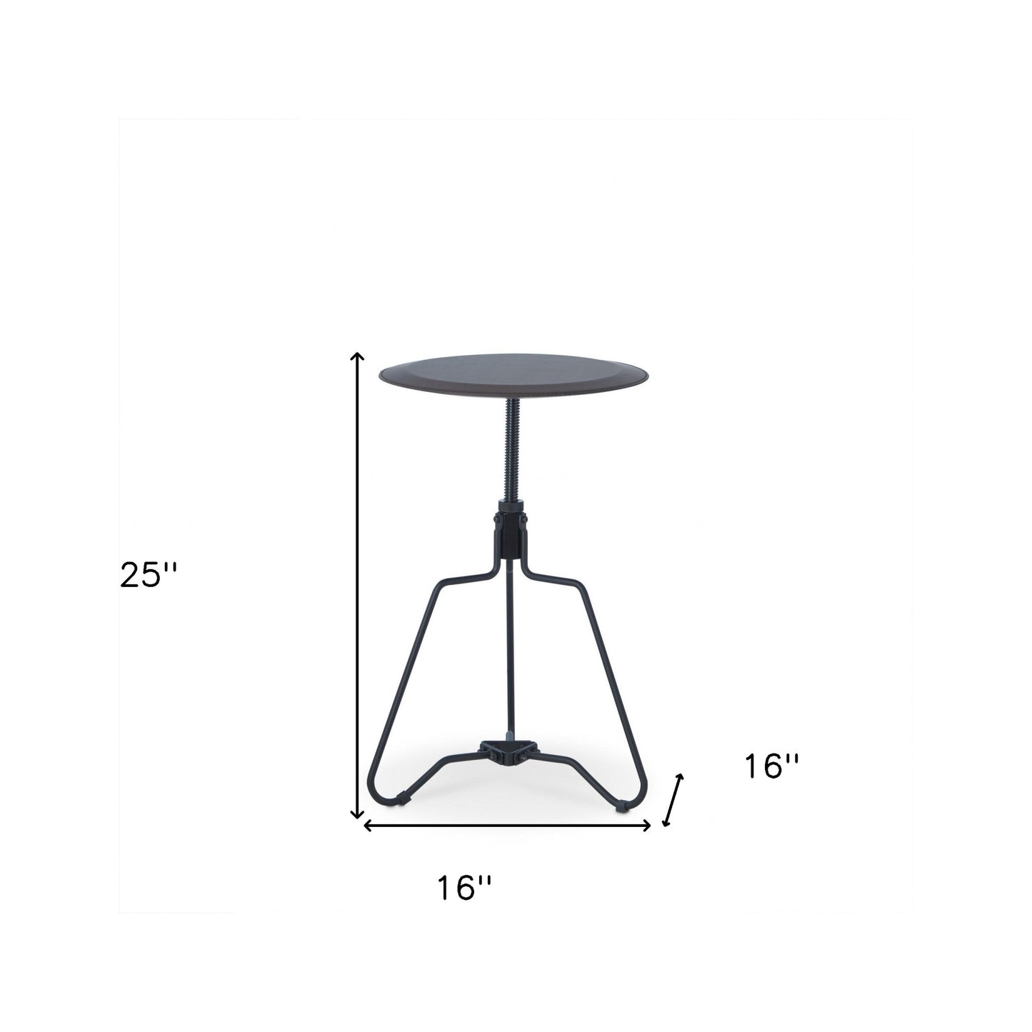 25" Sandy Black And Espresso Veneer And Metal Round End Table By Homeroots | End Tables | Modishstore - 6