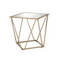 24" Champagne And Silver Glass And Metal Square Mirrored End Table By Homeroots | End Tables | Modishstore