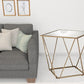 24" Champagne And Silver Glass And Metal Square Mirrored End Table By Homeroots | End Tables | Modishstore - 2