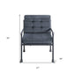 27" Gray Velvet And Steel Arm Chair By Homeroots