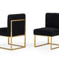 Set Of Two 23" Black And Gold Solid Color Parsons Chair By Homeroots