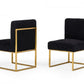 Set Of Two 23" Black And Gold Solid Color Parsons Chair By Homeroots | Armchairs | Modishstore - 6