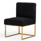 Set Of Two 23" Black And Gold Solid Color Parsons Chair By Homeroots | Armchairs | Modishstore