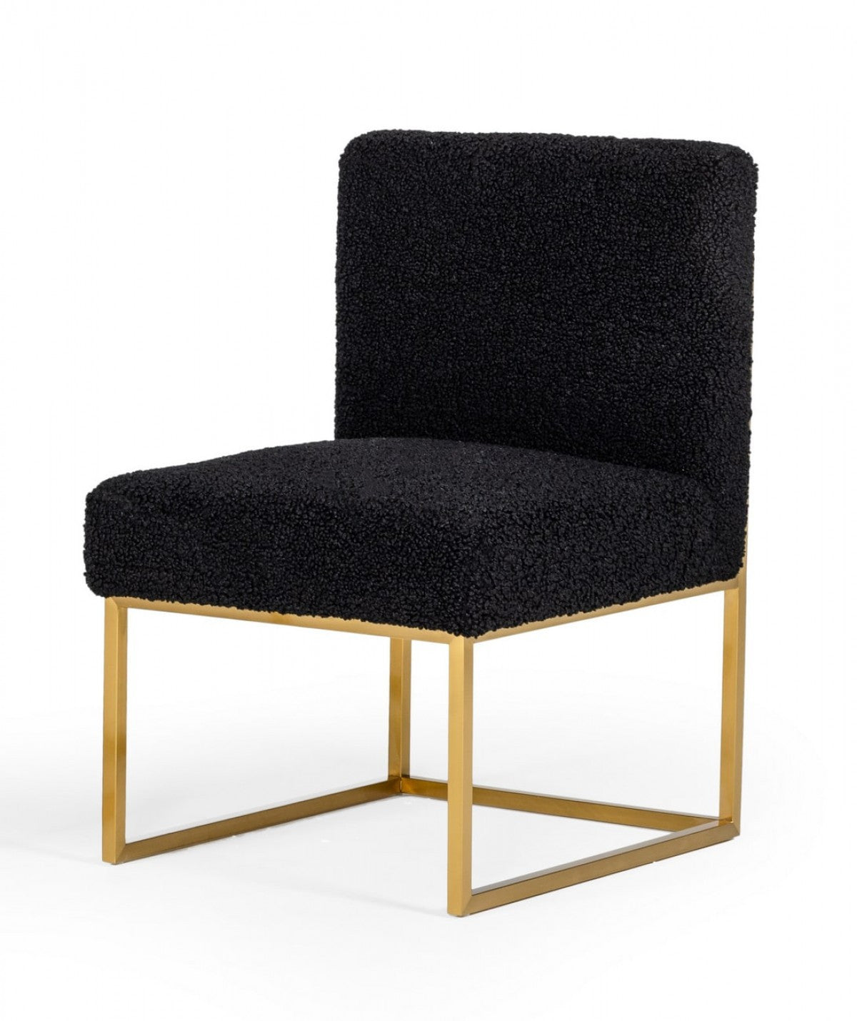 Set Of Two 23" Black And Gold Solid Color Parsons Chair By Homeroots | Armchairs | Modishstore