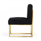 Set Of Two 23" Black And Gold Solid Color Parsons Chair By Homeroots