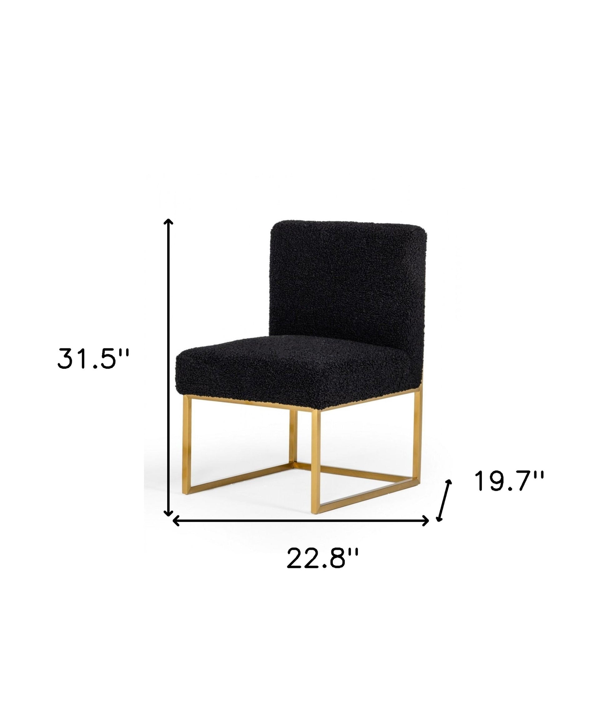Set Of Two 23" Black And Gold Solid Color Parsons Chair By Homeroots | Armchairs | Modishstore - 8
