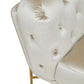 49" Beige And Gold Velvet Tufted Chesterfield Chair By Homeroots | Armchairs | Modishstore - 5