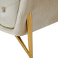 49" Beige And Gold Velvet Tufted Chesterfield Chair By Homeroots | Armchairs | Modishstore - 7