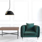 32" Green Velvet And Black Solid Color Arm Chair By Homeroots