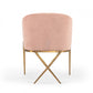 25" Pink Velvet And Gold Solid Color Arm Chair By Homeroots
