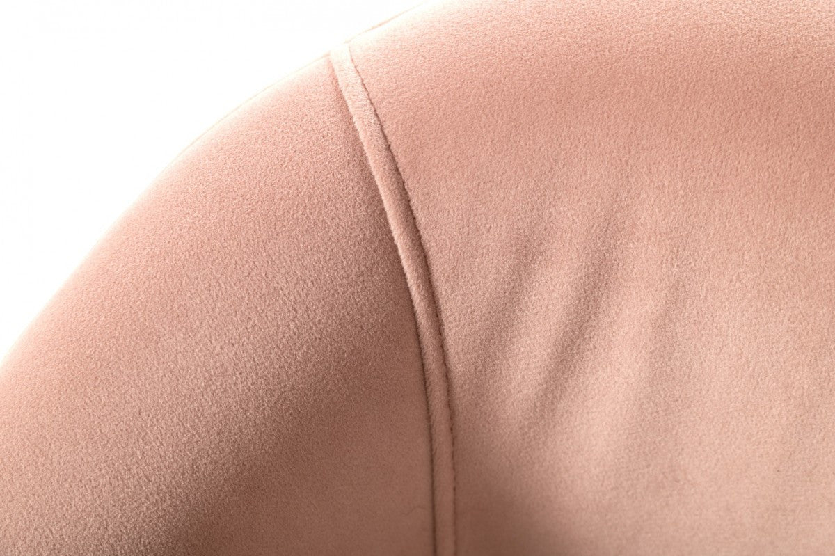 25" Pink Velvet And Gold Solid Color Arm Chair By Homeroots | Armchairs | Modishstore - 6