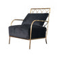 25" Black Velvet And Gold Solid Color Arm Chair By Homeroots | Armchairs | Modishstore
