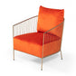 27" Orange Velvet And Gold Solid Color Arm Chair By Homeroots | Armchairs | Modishstore