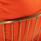 27" Orange Velvet And Gold Solid Color Arm Chair By Homeroots