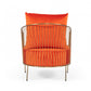 27" Orange Velvet And Gold Solid Color Arm Chair By Homeroots | Armchairs | Modishstore - 3