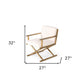 27" White Sherpa And Gold Directors Arm Chair By Homeroots