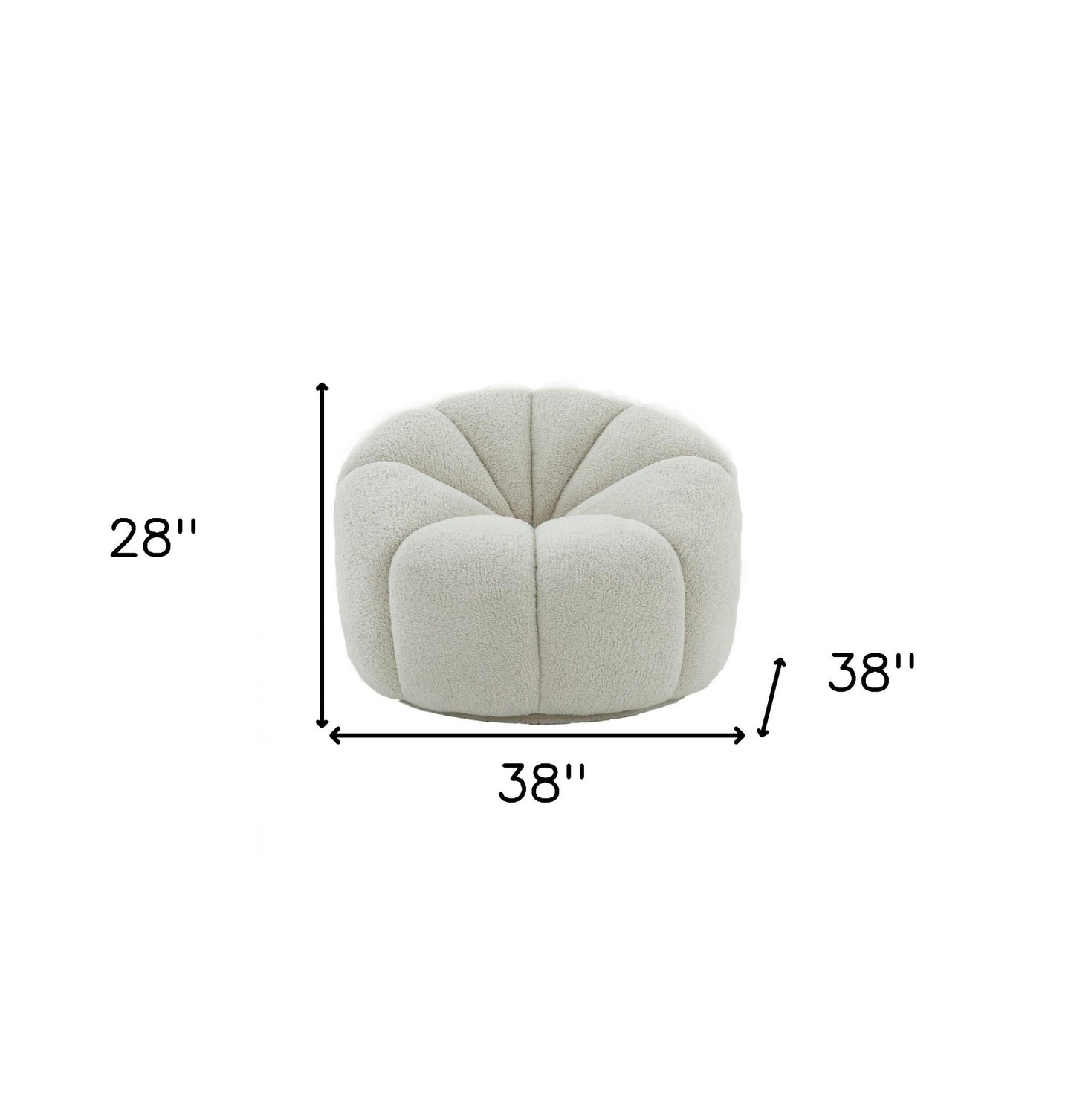 38" White Sherpa Lounge Chair By Homeroots