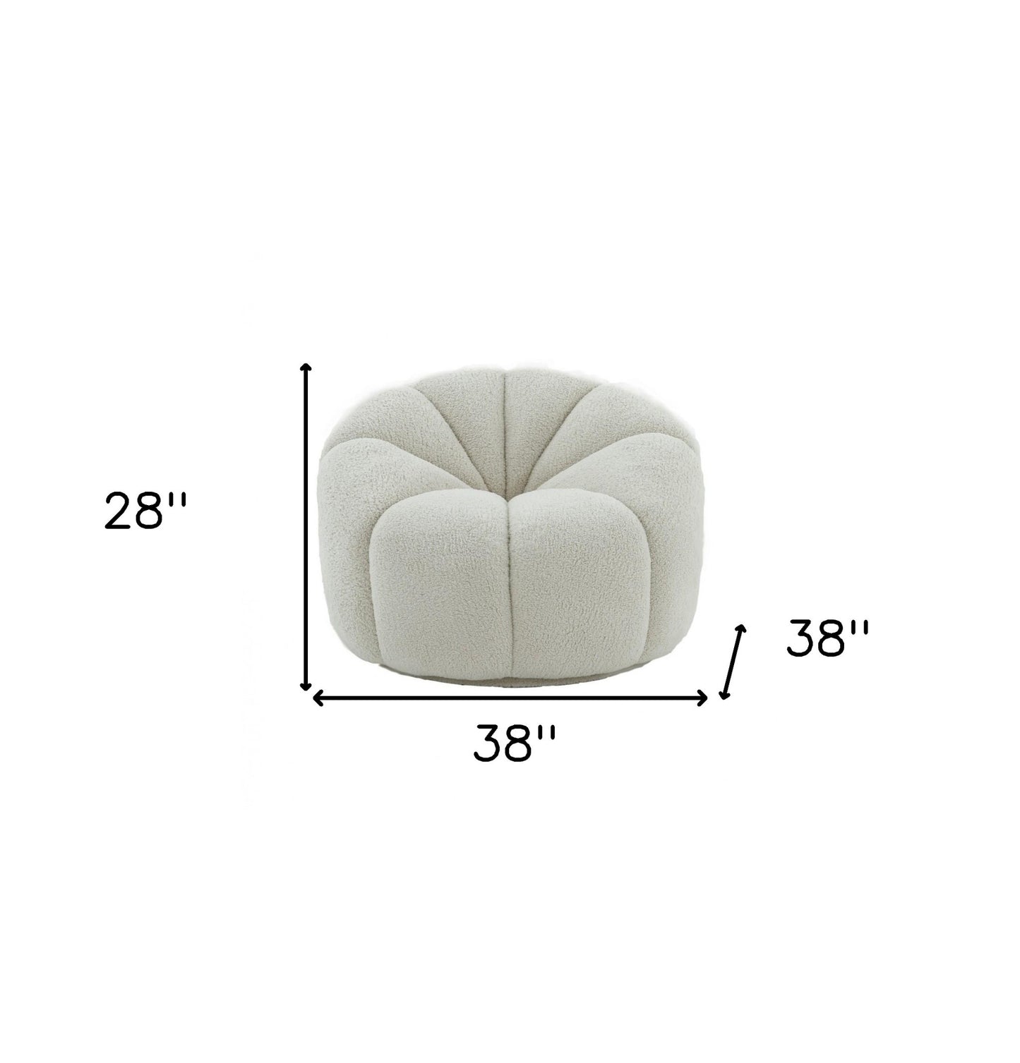 38" White Sherpa Lounge Chair By Homeroots | Armchairs | Modishstore - 5