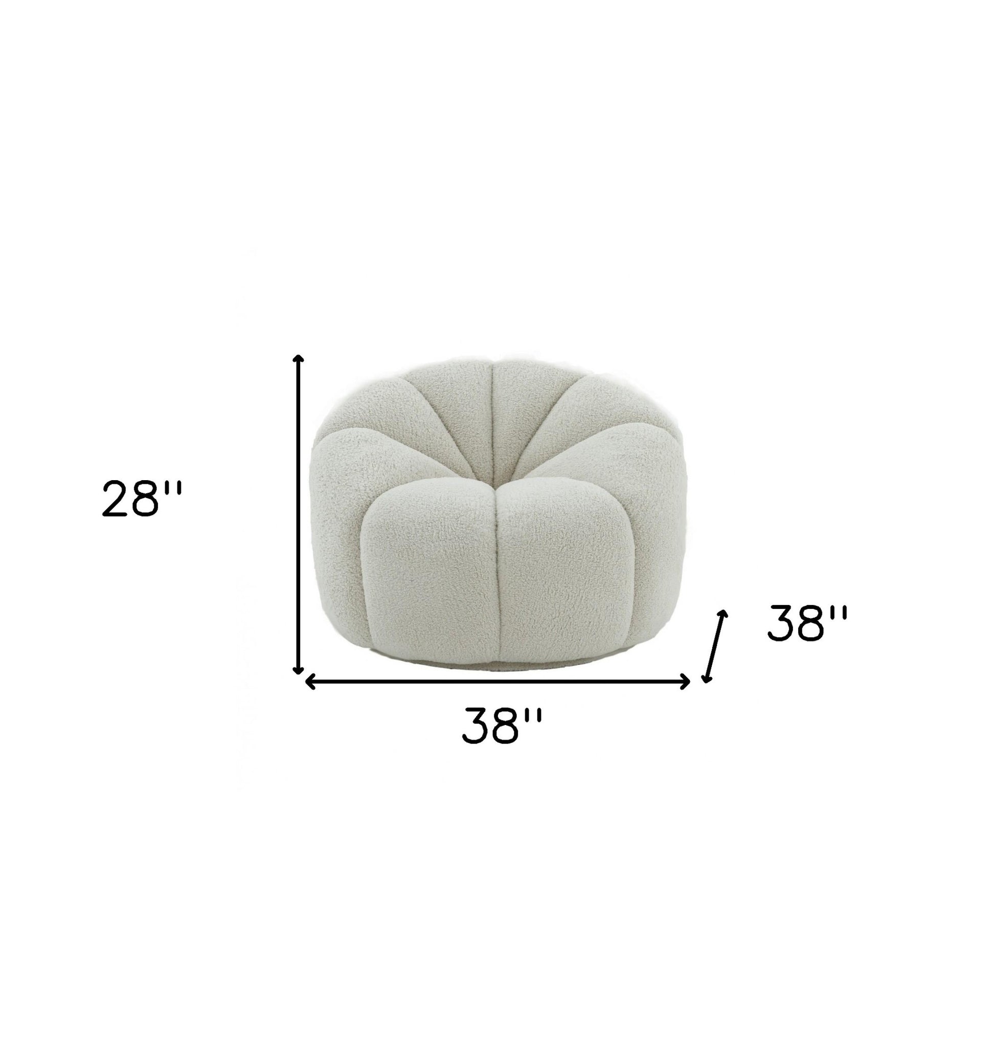 38" White Sherpa Lounge Chair By Homeroots | Armchairs | Modishstore - 5